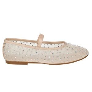 Madden NYC Crystal-Embellished Mesh Ballet Flat - Blush